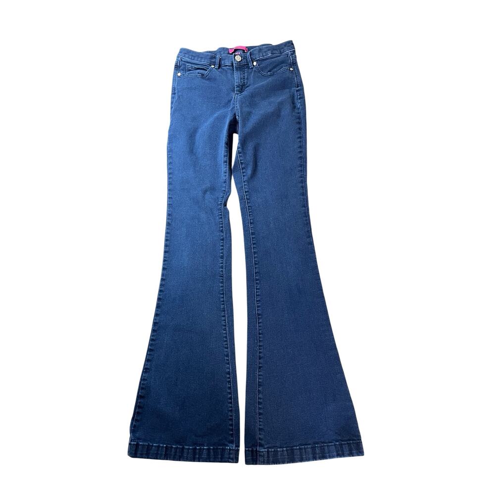 Lilly Pulitzer Jeans Size 8 Flare Stretch Denim Blue Pants Mid Rise